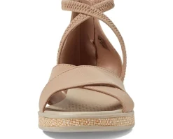 Women Bzees Women's Bali Sand Strappy Wedge Sandals