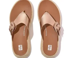 FitFlop Women's F-Mode Espadrille Adj. Leather Flatform Toe-Thongs New