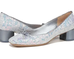 Women Franco Sarto Women's Natalia Square Toe Block Heel Pumps with Bow