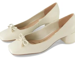 Franco Sarto Women's Natalia Square Toe Block Heel Pumps with Bow Sale