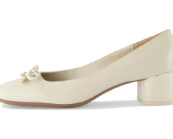 Franco Sarto Women's Natalia Square Toe Block Heel Pumps with Bow Sale