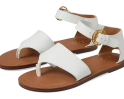 Franco Sarto Women's Ruth Ankle Strap Thong Flat Sandals