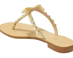 Women Jack Rogers Women's Sand Piper Bow Pearl Sandal