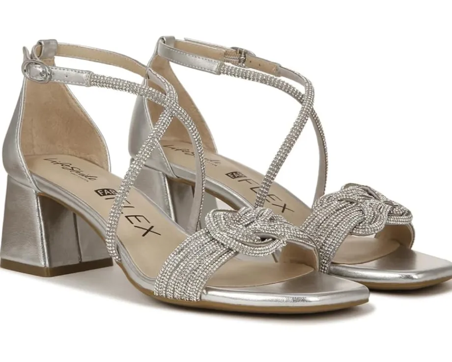 LifeStride Women's Captivate Strappy Block Heel Dress Sandals Discount