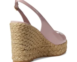 Stuart Weitzman Women's Island Peep-Toe Espadrille Wedge Hot