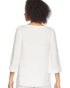 Women Three Dots Woven Linen Tunic
