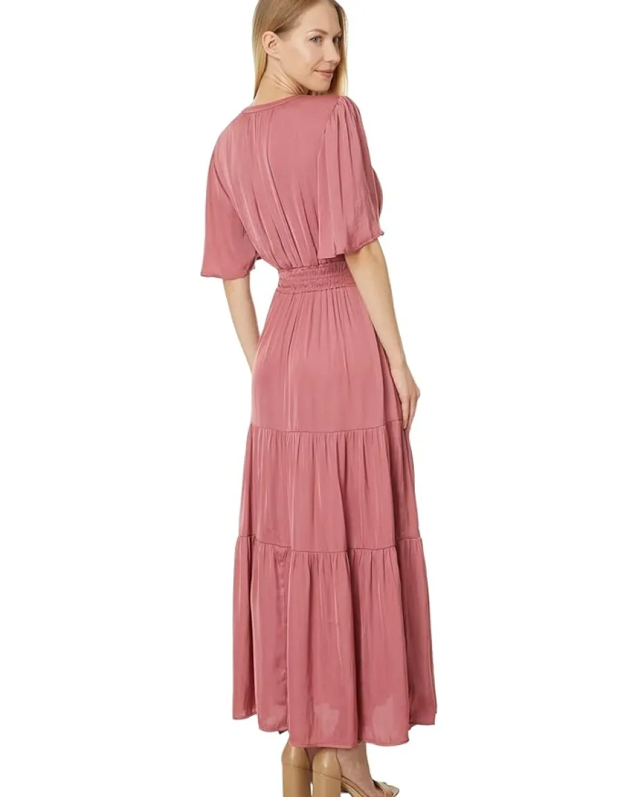 Women Liverpool Los Angeles Woven Maxi Dress Textured Sateen