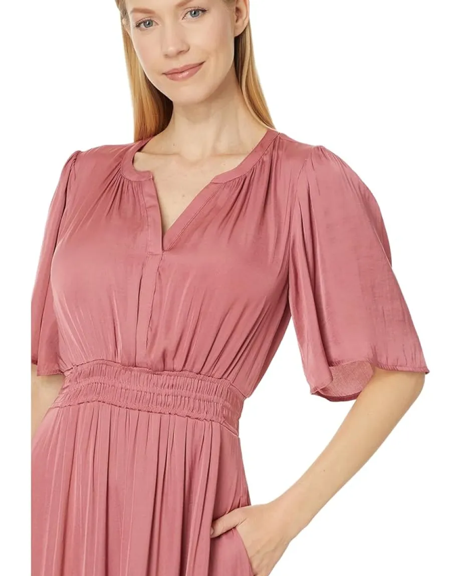 Women Liverpool Los Angeles Woven Maxi Dress Textured Sateen