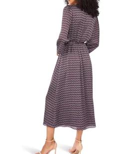 Vince Camuto Wrap Front Bubble Sleeve Maxi Classic Navy Sale