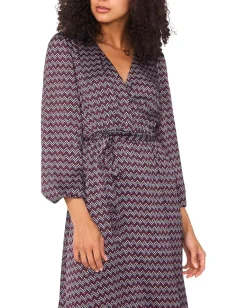 Vince Camuto Wrap Front Bubble Sleeve Maxi Classic Navy Sale