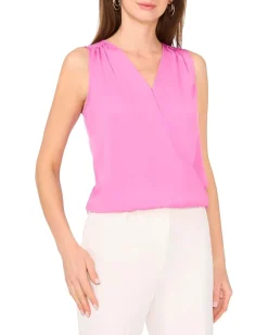 Vince Camuto Wrap Front Sleeveless Blouse Violet Blush 1 Discount