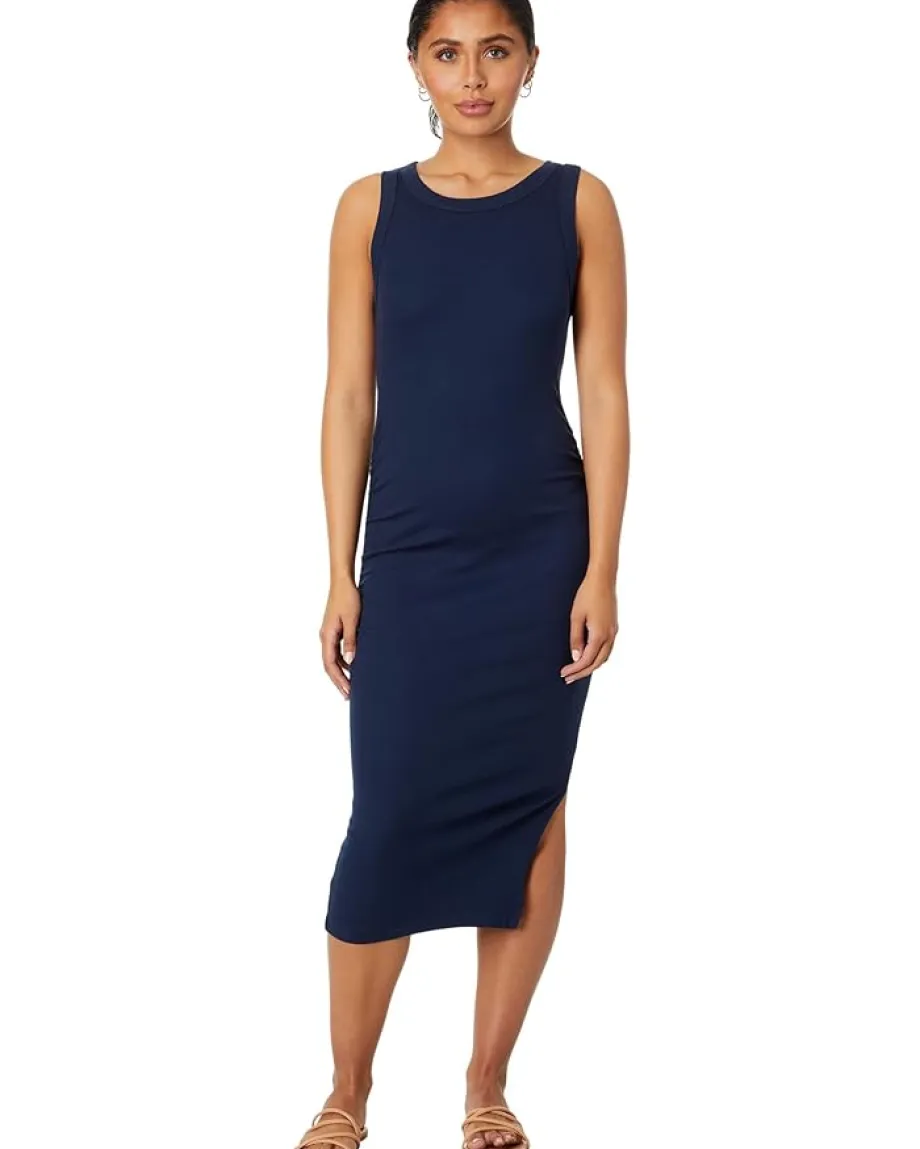 Michael Stars Wren Midi Dress with Slit Nocturnal Clearance