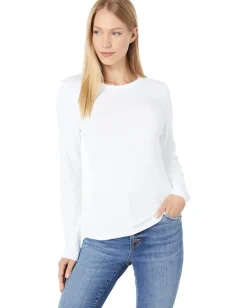 Women Lilla P 1x1 Rib Long Sleeve Crew Neck Tee