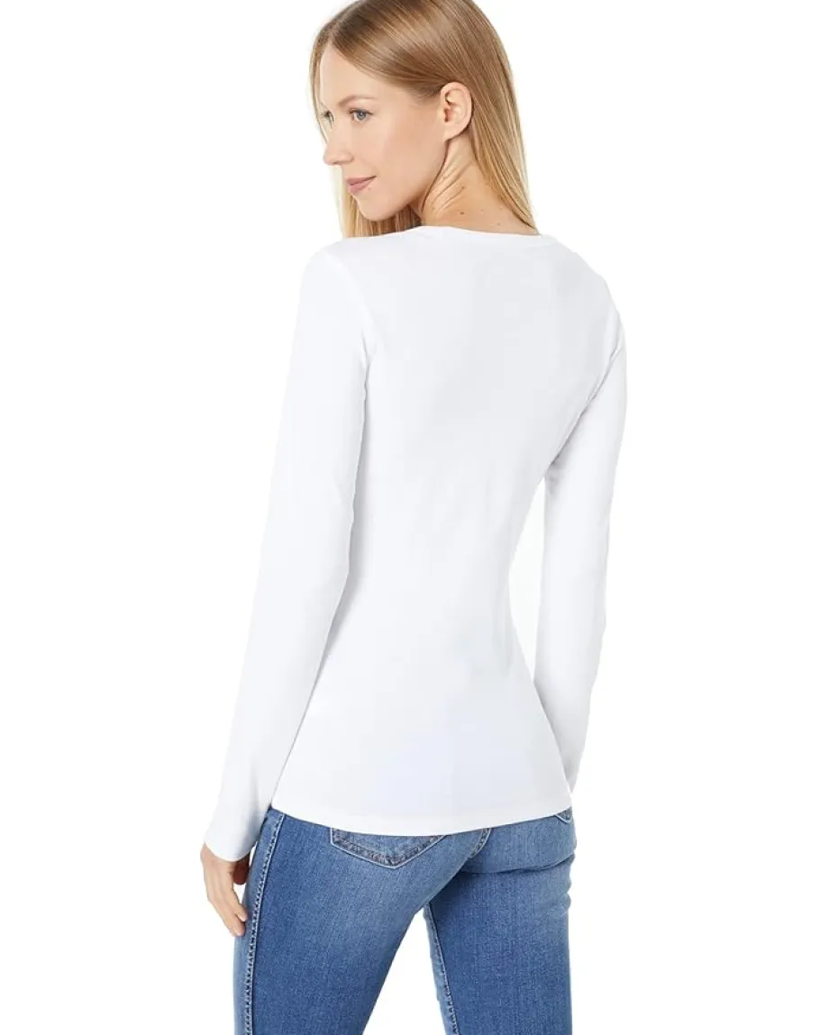 Women Lilla P 1x1 Rib Long Sleeve Crew Neck Tee