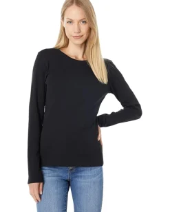 Women Lilla P 1x1 Rib Long Sleeve Crew Neck Tee