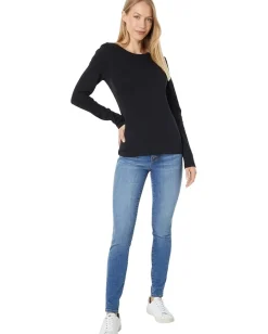 Women Lilla P 1x1 Rib Long Sleeve Crew Neck Tee