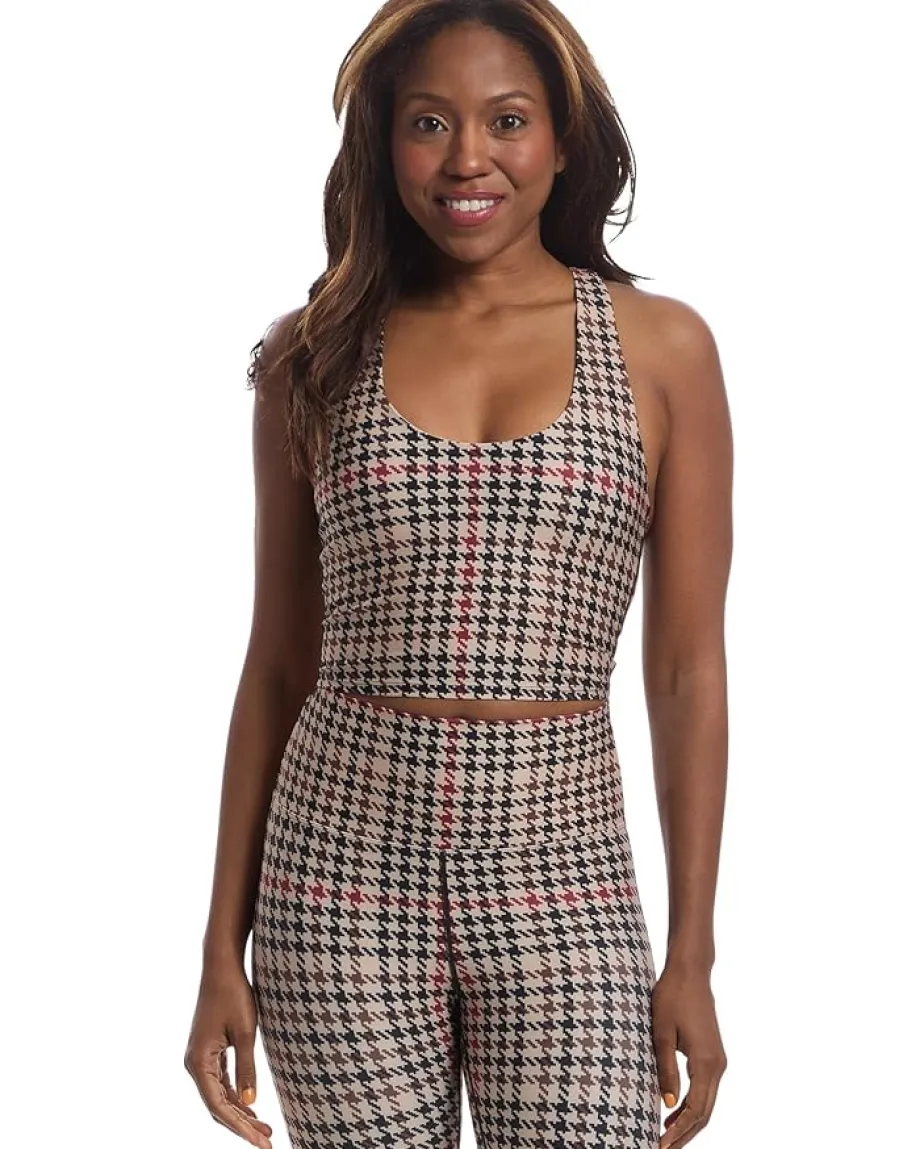 Beach Riot Yara Top Midnight Houndstooth Hot