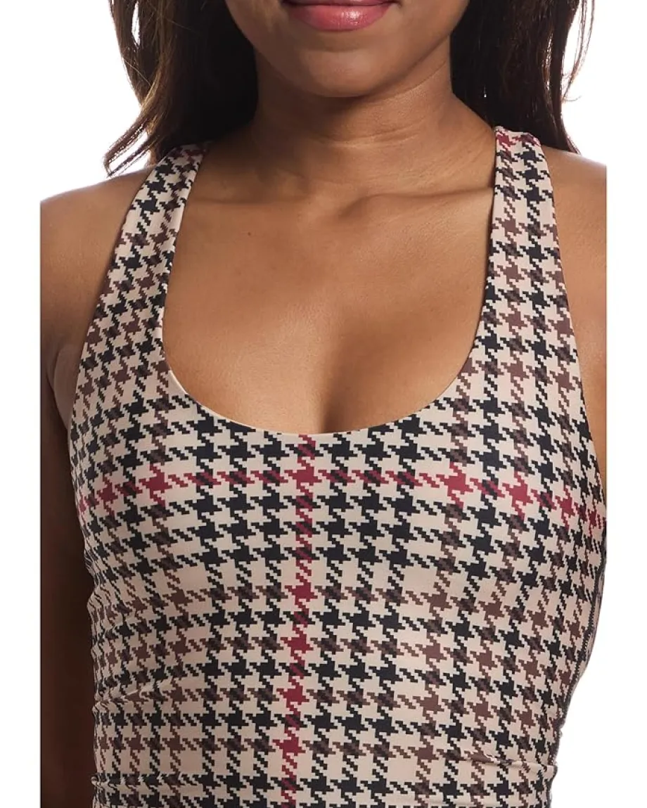Beach Riot Yara Top Midnight Houndstooth Hot