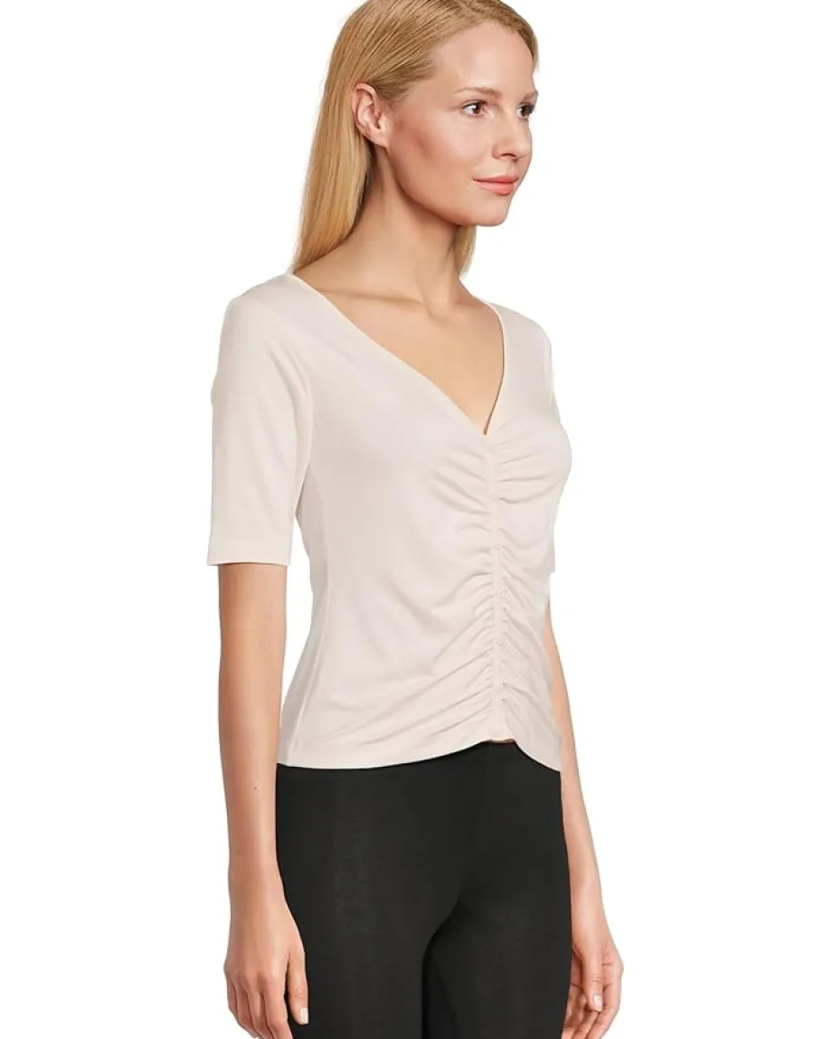 Splendid Yasmina Ruched Tee Moonstone Hot