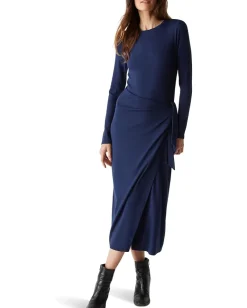 Michael Stars Yessenia Faux Wrap Midi Dress Nocturnal Hot
