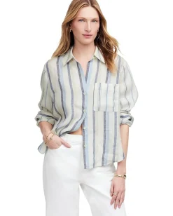Women Madewell Y-Neck Shirt With Adjustable Sleeve