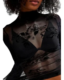 Free People You Decide Long Sleeve Black New