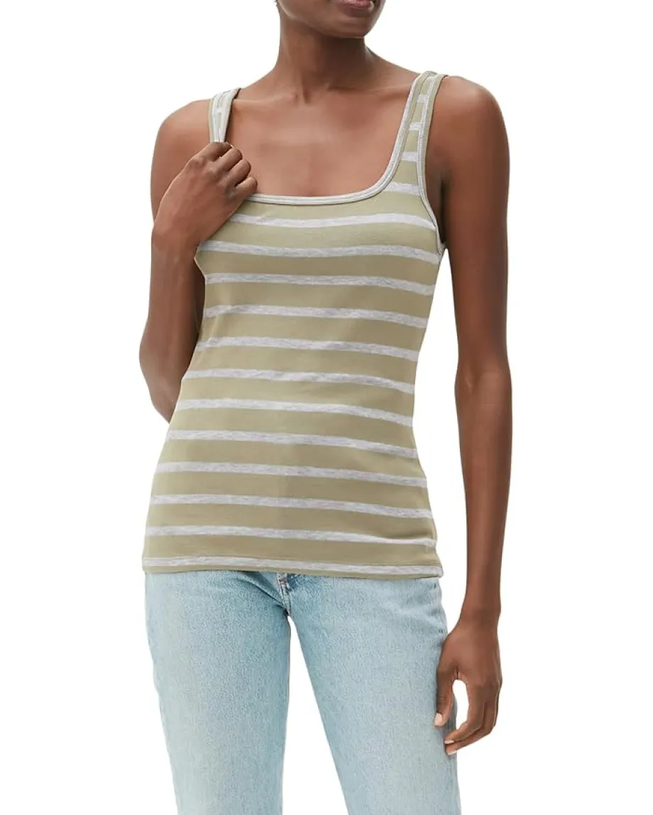 Michael Stars Zabrina Tank Top Grey/Olive New