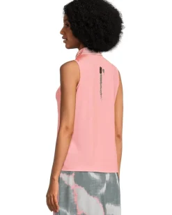Jamie Sadock Zen Print Sleeveless Polo Azalea Pink