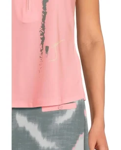 Jamie Sadock Zen Print Sleeveless Polo Azalea Pink
