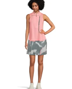 Jamie Sadock Zen Print Sleeveless Polo Azalea Pink