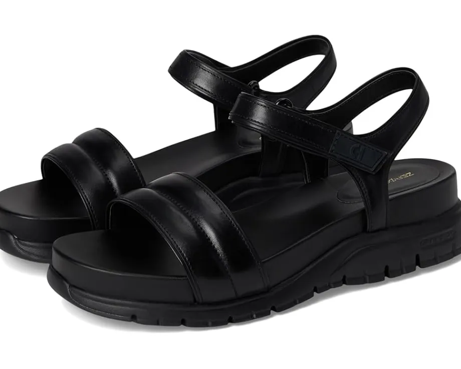 Cole Haan Zerogrand Ankle Strap Sandals Black/Black New