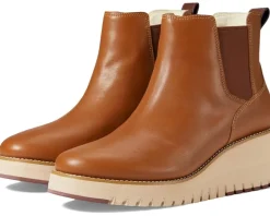 Cole Haan Zerogrand City Wedge Boot Waterproof Waterproof British Tan Sale