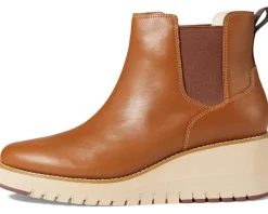 Cole Haan Zerogrand City Wedge Boot Waterproof Waterproof British Tan Sale
