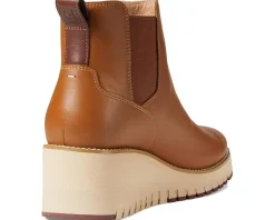 Cole Haan Zerogrand City Wedge Boot Waterproof Waterproof British Tan Sale