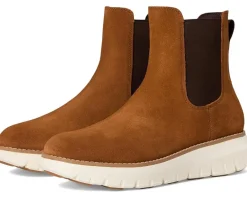 Cole Haan Zerogrand Rexanna Chelsea Waterproof Boots Tobacco Suede/Ivory Waterproof Outlet