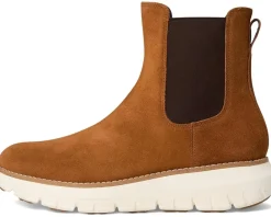 Cole Haan Zerogrand Rexanna Chelsea Waterproof Boots Tobacco Suede/Ivory Waterproof Outlet