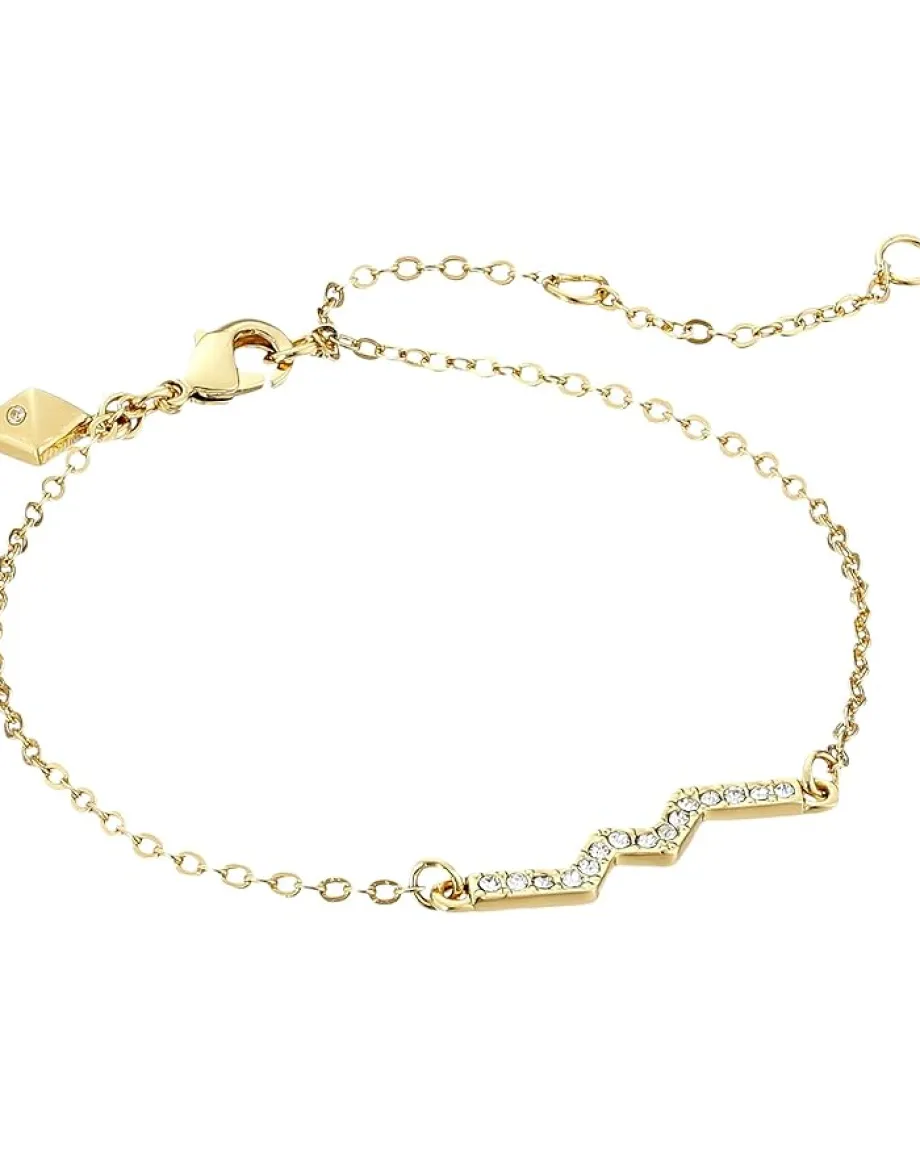 Rebecca Minkoff Zigzag Linear Bracelet Gold Toned/Crystal Online