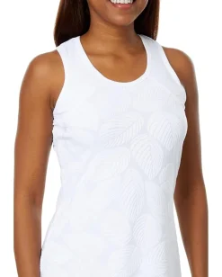 Tail Activewear Zinnia Racerback Flounce Dress Fading Leaves Chalk New